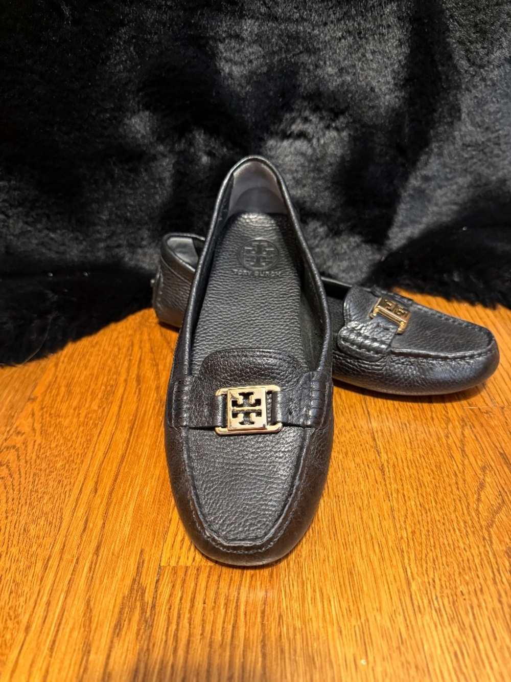 Tory Burch black driving loafers